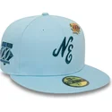 new-era-flat-brim-59fifty-anniversary-script-light-blue-fitted-cap