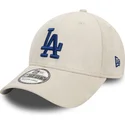 new-era-curved-brim-blue-logo-39thirty-faux-suede-los-angeles-dodgers-mlb-beige-fitted-cap