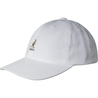 Kangol Curved Brim Washed Baseball White Adjustable Cap