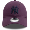 new-era-curved-brim-navy-blue-logo-9twenty-league-essential-new-york-yankees-mlb-purple-adjustable-cap