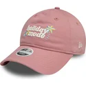 new-era-curved-brim-women-9twenty-holiday-mode-pink-adjustable-cap