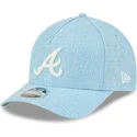 new-era-curved-brim-9forty-m-crown-a-frame-cotton-weave-atlanta-braves-mlb-light-blue-snapback-cap