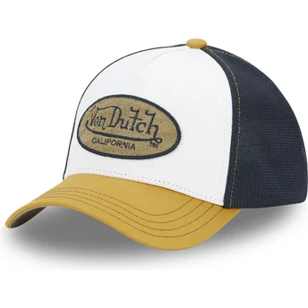 Von Dutch TERRY04 White, Black and Yellow Trucker Hat