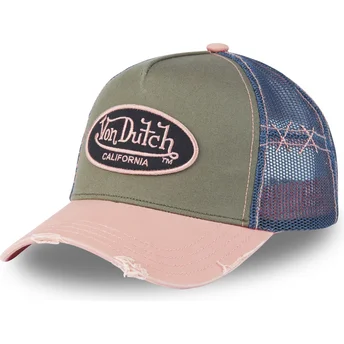 Von Dutch USED 03 Green, Pink and Blue Trucker Hat