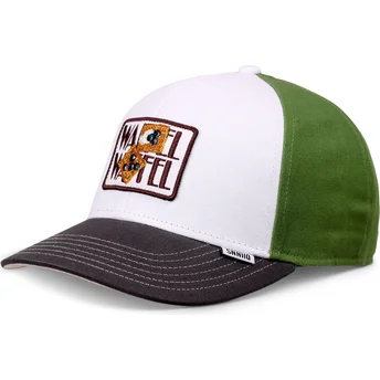 Djinns Curved Brim Youth Waffle Food White, Green and Black Snapback Cap