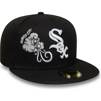 New Era Flat Brim 59FIFTY Food Icon Windy City Chicago White Sox MLB Black Fitted Cap