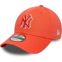new-era-curved-brim-orange-logo-9forty-team-outline-new-york-yankees-mlb-orange-adjustable-cap