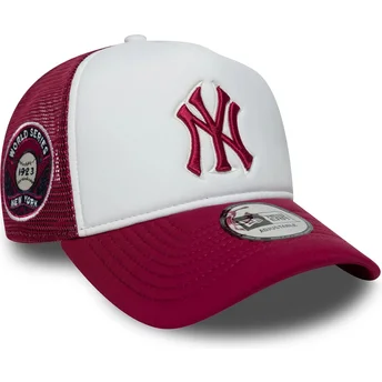 New Era Red Logo E Frame World Series New York Yankees MLB White and Red Trucker Hat