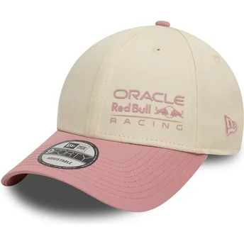 New Era Curved Brim 9FORTY Contrast Red Bull Racing Formula 1 Beige and Pink Adjustable Cap