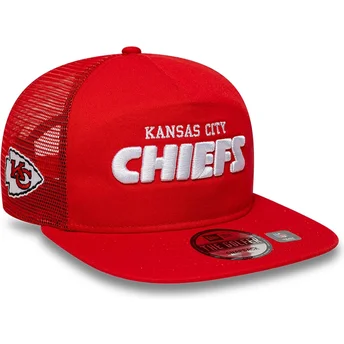 New Era Golfer International Series Games 2024 Kansas City Chiefs NFL Red Flat Brim Trucker Hat