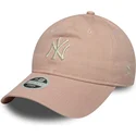 new-era-curved-brim-women-9twenty-dye-denim-new-york-yankees-mlb-pink-adjustable-cap