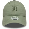 new-era-curved-brim-women-green-logo-9twenty-linen-detroit-tigers-mlb-green-adjustable-cap