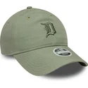 new-era-curved-brim-women-green-logo-9twenty-linen-detroit-tigers-mlb-green-adjustable-cap