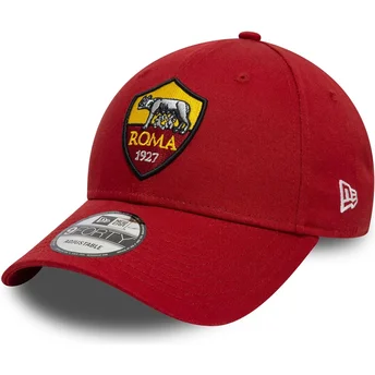 New Era Curved Brim 9FORTY Core Associazione Sportiva Roma Serie A Red Adjustable Cap