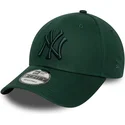 new-era-curved-brim-green-logo-9forty-league-essential-new-york-yankees-mlb-green-adjustable-cap