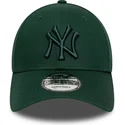 new-era-curved-brim-green-logo-9forty-league-essential-new-york-yankees-mlb-green-adjustable-cap