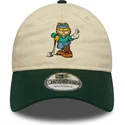 new-era-curved-brim-garfield-9twenty-beige-and-green-adjustable-cap