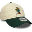 new-era-curved-brim-garfield-9twenty-beige-and-green-adjustable-cap