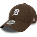 new-era-curved-brim-9forty-melton-wool-detroit-tigers-mlb-brown-snapback-cap