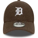 new-era-curved-brim-9forty-melton-wool-detroit-tigers-mlb-brown-snapback-cap