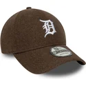 new-era-curved-brim-9forty-melton-wool-detroit-tigers-mlb-brown-snapback-cap