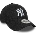 new-era-curved-brim-9forty-melton-wool-new-york-yankees-mlb-black-snapback-cap