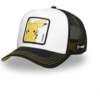 Capslab Pikachu PKM6 ELE Pokémon White and Black Trucker Hat