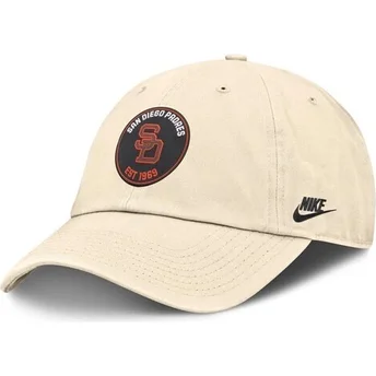 Nike Curved Brim Club Unstructured Organic Cotton San Diego Padres MLB Beige Adjustable Cap