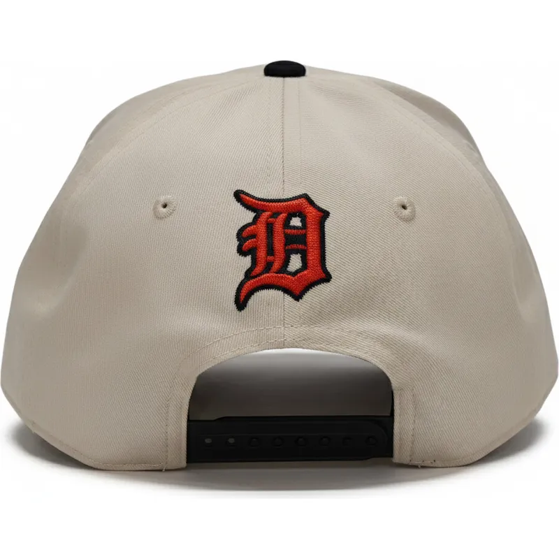 nike-curved-brim-rise-structured-detroit-tigers-mlb-beige-and-black-snapback-cap
