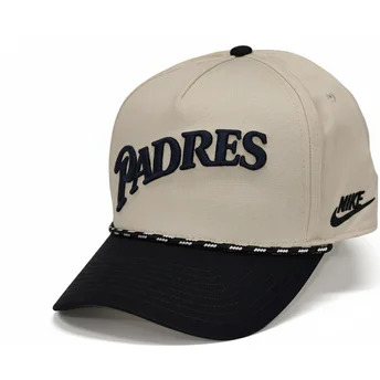 Nike Curved Brim Rise Structured San Diego Padres MLB Beige and Black Snapback Cap