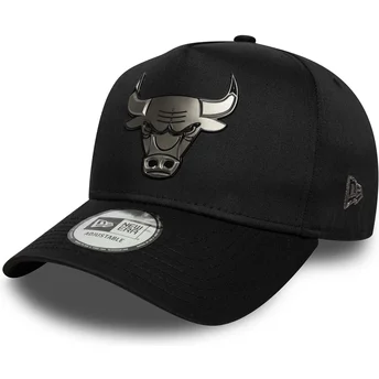 New Era Curved Brim 9FORTY E Frame Metallic Chicago Bulls NBA Black Snapback Cap