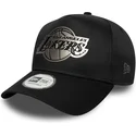 new-era-curved-brim-9forty-e-frame-metallic-los-angeles-lakers-nba-black-snapback-cap