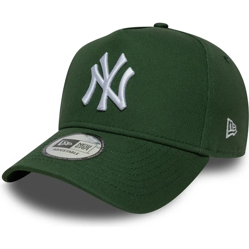 new-era-curved-brim-9forty-e-frame-league-essential-new-york-yankees-mlb-green-snapback-cap