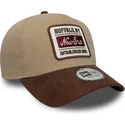 new-era-curved-brim-9forty-e-frame-patch-suede-brown-adjustable-cap