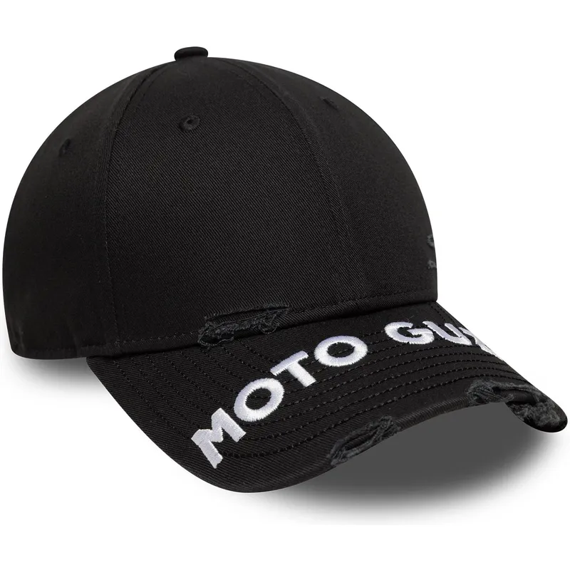 new-era-curved-brim-9forty-m-crown-distressed-moto-guzzi-black-adjustable-cap