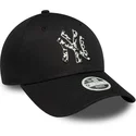new-era-curved-brim-women-9forty-animal-infill-new-york-yankees-mlb-black-adjustable-cap