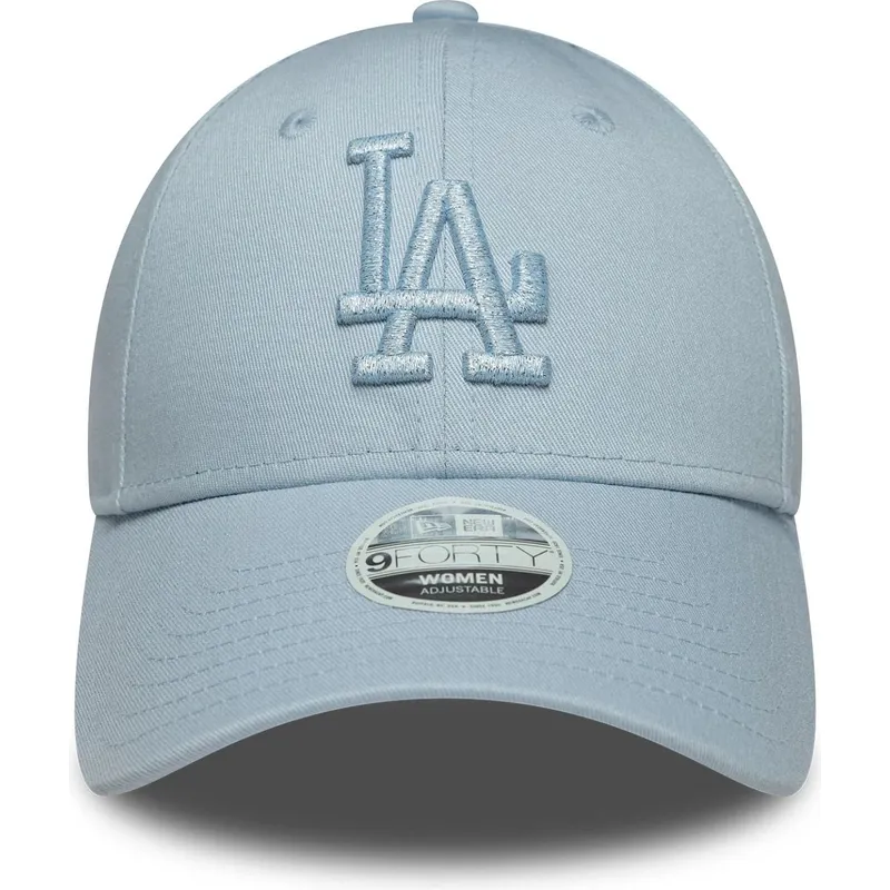 new-era-curved-brim-women-blue-logo-9forty-metallic-logo-los-angeles-dodgers-mlb-light-blue-adjustable-cap