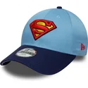 new-era-curved-brim-youth-superman-9forty-dc-comics-blue-adjustable-cap