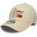 new-era-curved-brim-youth-9forty-fruit-icon-new-york-yankees-mlb-beige-adjustable-cap