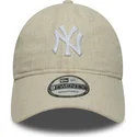 new-era-curved-brim-9twenty-linen-new-york-yankees-mlb-beige-adjustable-cap