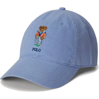 Polo Ralph Lauren Curved Brim Classic Sport Twill Polo Bear Blue Adjustable Cap