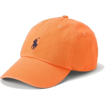 Polo Ralph Lauren Curved Brim Classic Sport Cotton Chino Orange Adjustable Cap