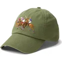 polo-ralph-lauren-curved-brim-twill-triple-pony-green-adjustable-cap