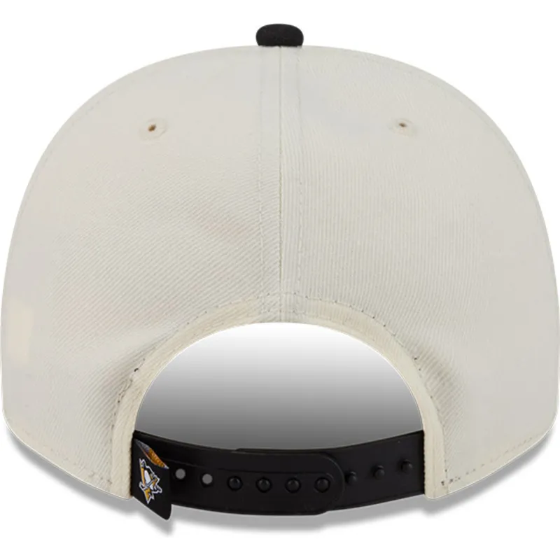 new-era-curved-brim-9fifty-a-frame-classic-pittsburgh-penguins-nhl-beige-snapback-cap