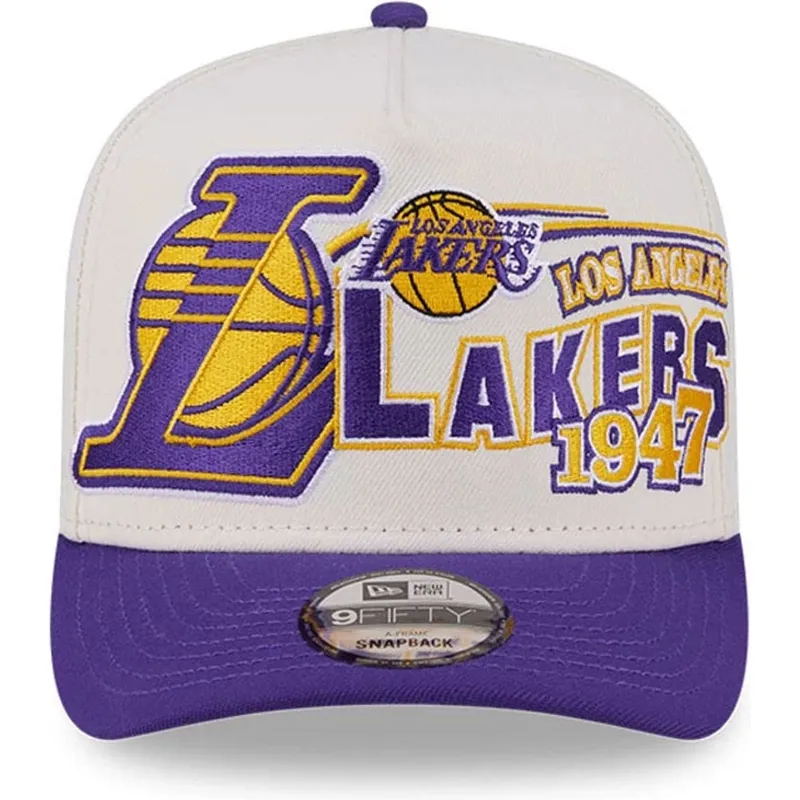 new-era-curved-brim-9fifty-a-frame-classic-los-angeles-lakers-nba-beige-and-purple-snapback-cap