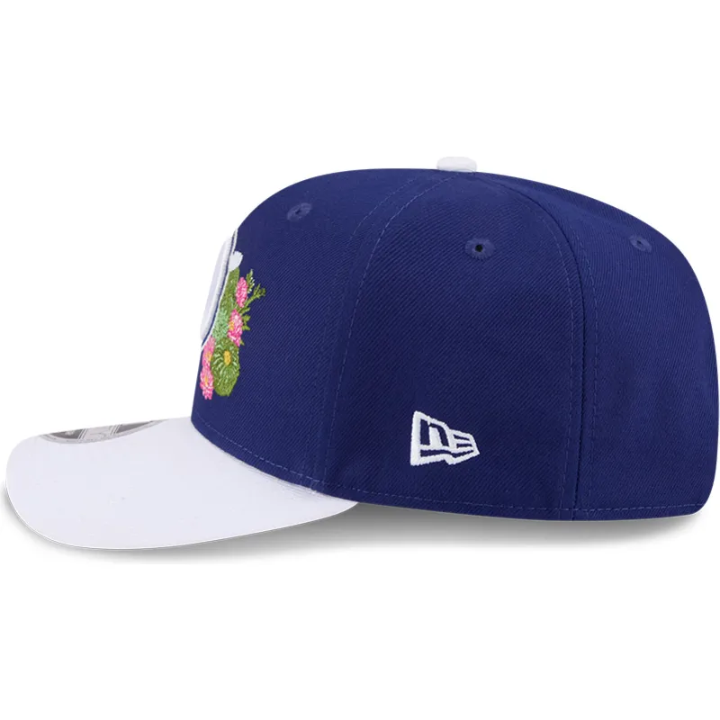 new-era-curved-brim-9seventy-stretch-snap-flower-los-angeles-dodgers-mlb-blue-and-white-snapback-cap