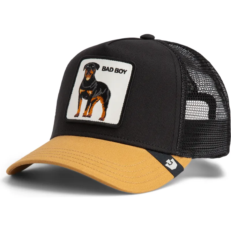 goorin-bros-rottweiler-dog-bad-boy-the-farm-black-and-brown-trucker-hat