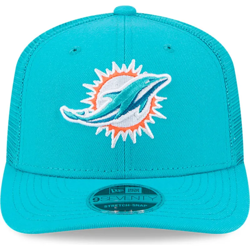new-era-9seventy-stretch-snap-evergreen-miami-dolphins-nfl-blue-trucker-hat