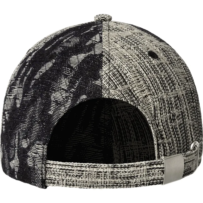 kangol-curved-brim-denim-mashup-black-topstitch-adjustable-cap
