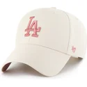 47-brand-curved-brim-pink-logo-mvp-ballpark-los-angeles-dodgers-mlb-beige-snapback-cap